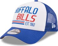 New Era Men's New Era White/Royal Buffalo Bills Stacked A-Frame Trucker 9FORTY Adjustable Hat