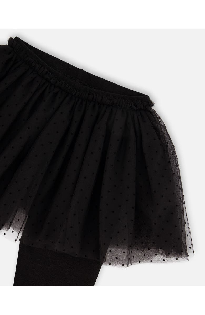 Deux par Deux Leggings with Tulle Skirt, Alternate, color, Black