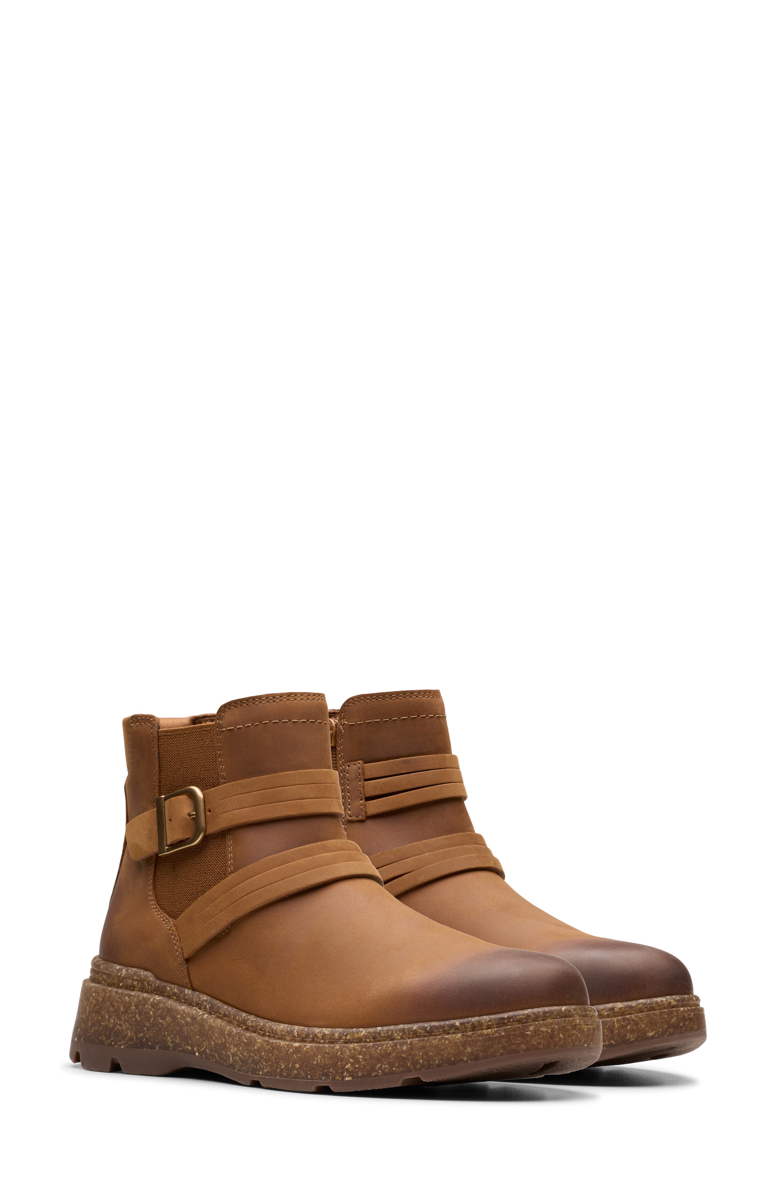 Clarks<sup>®</sup> Noralyn Strap Boot, Alternate, color, Tan Leather