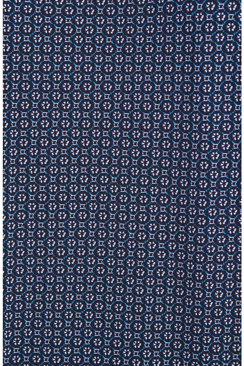 Robb Slim Fit Mini Floral Short Sleeve Button-Up Performance Shirt, Alternate, color, NAVY
