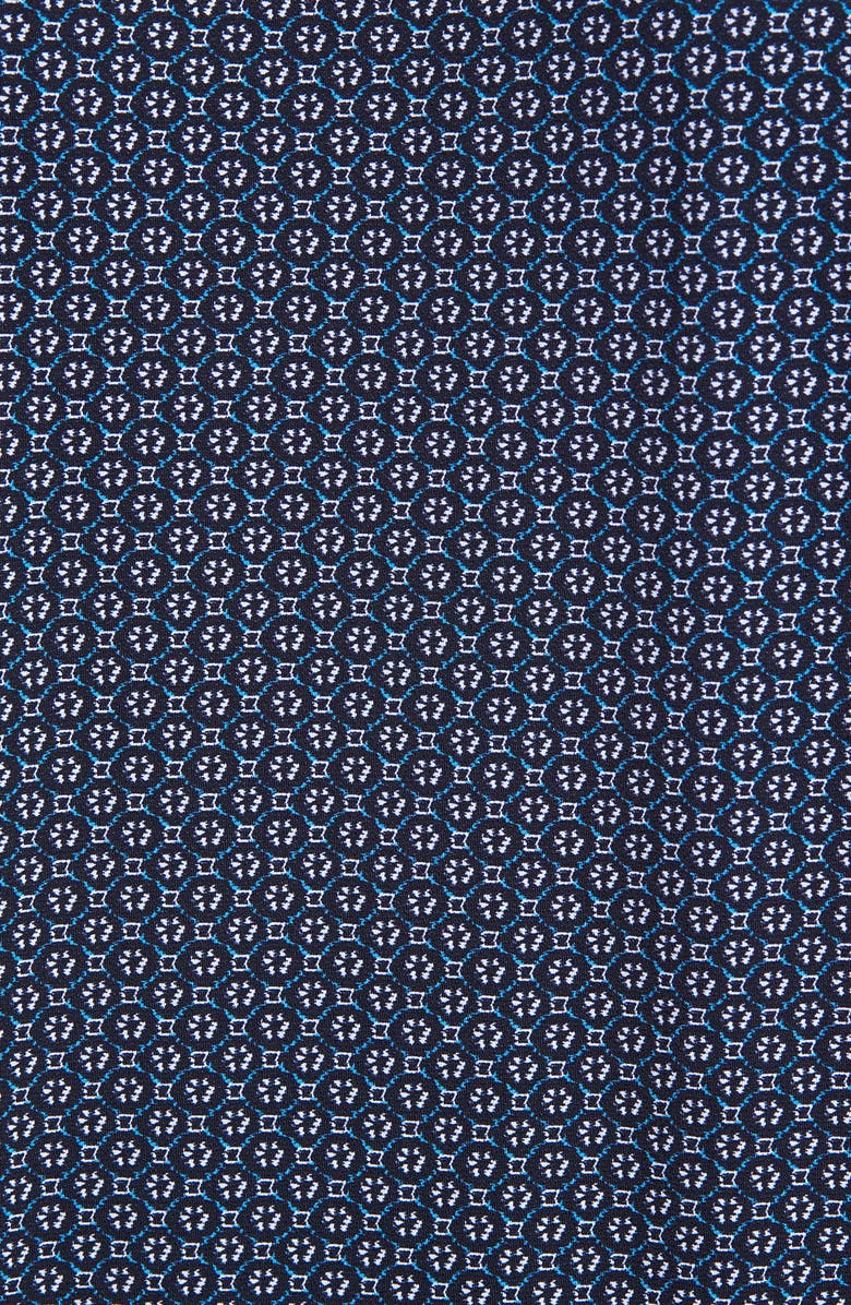 BOSS Robb Slim Fit Mini Floral Short Sleeve Button-Up Performance Shirt, Alternate, color, 