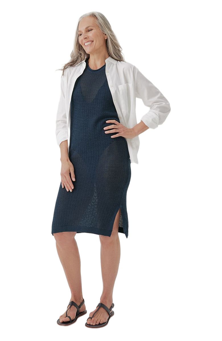 Pact Beachside Linen Crochet Cover-Up Made with Organic Cotton, Main, color,