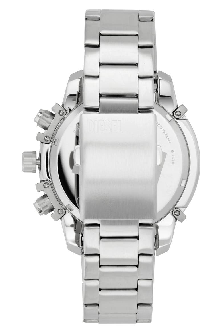 Griffed Chronograph Bracelet Watch, 48mm, Alternate, color, SILVER