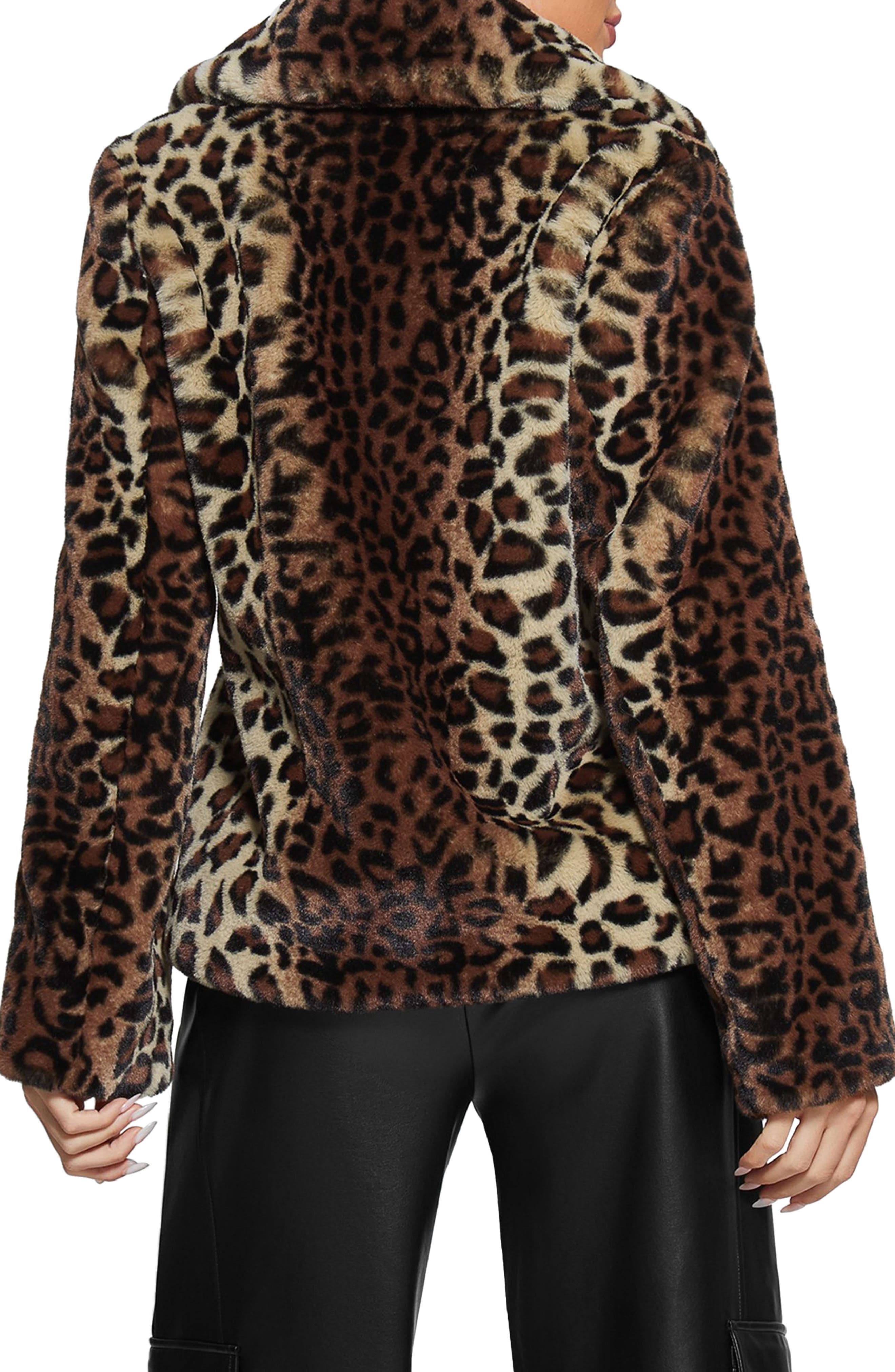 Denise Leopard Print Faux Fur Coat - image 2