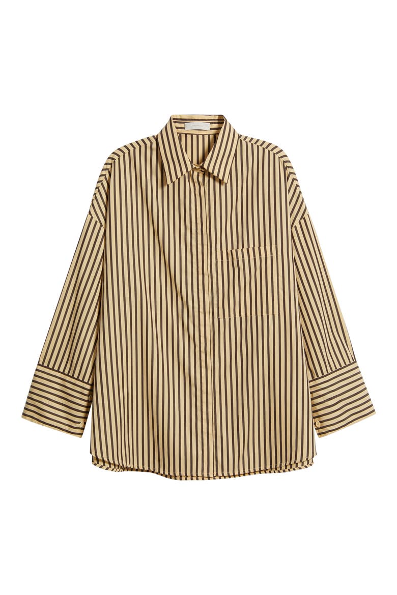 Clemente Striped Cotton Shirt, Alternate, color, CARMEN STRIPE-SAND CIDER