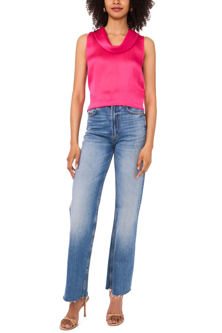Cowl Neck Sleeveless Top, Alternate, color, BEETROOT PINK