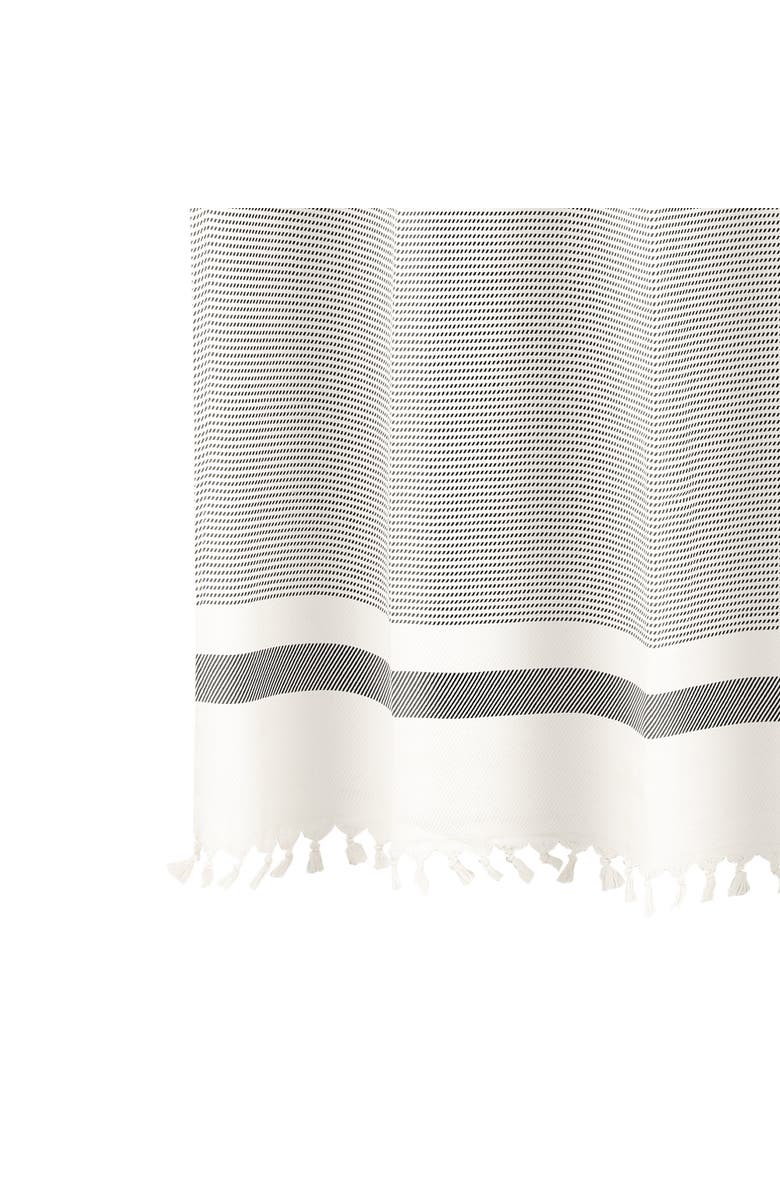 Olive & Linen Pixel Shower Curtain, Alternate, color, Black