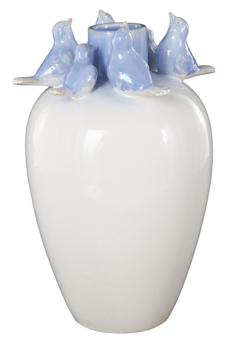 Bird Stoneware Vase, Alternate, color, WHITE MULTI