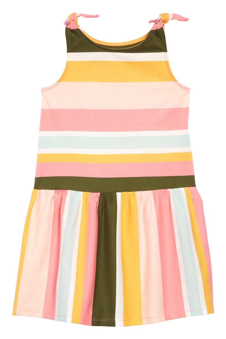 Print Tie Shoulder Dress, Main, color, BUBBLE GUM