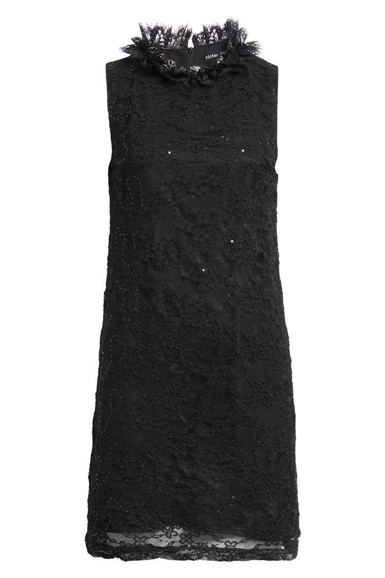 Eclipse Lace Cocktail Minidress, Alternate, color, BLACK