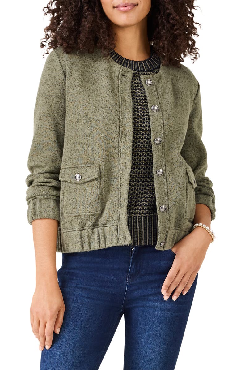 NIC+ZOE Knit Cotton Utility Jacket, Main, color, Army