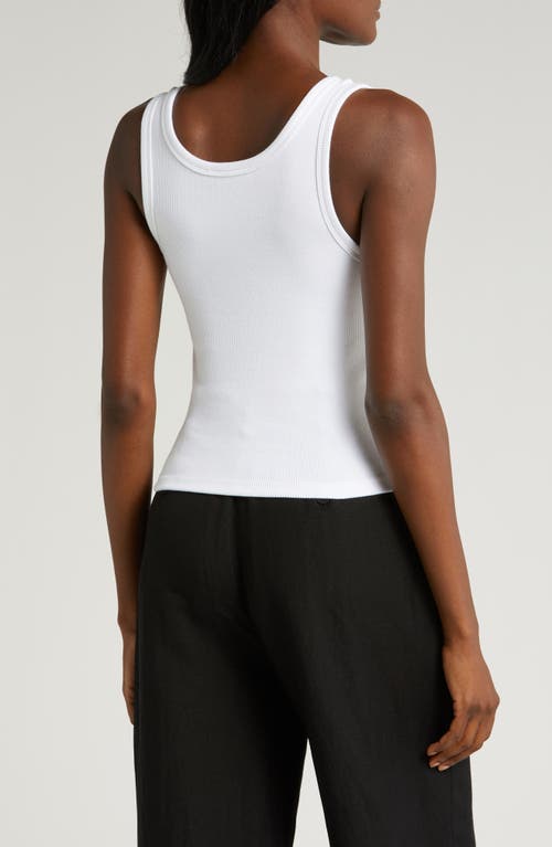 Rolla's Toni Stretch Organic Cotton Ribbed Crop Tank In White