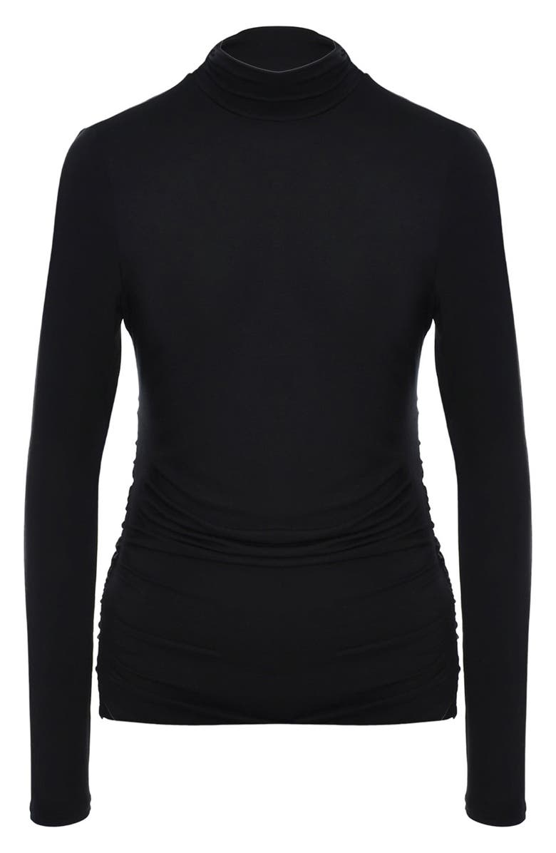 PIETRO BRUNELLI MATERNITY Ruched Moc Neck Maternity T-Shirt, Alternate, color, Black