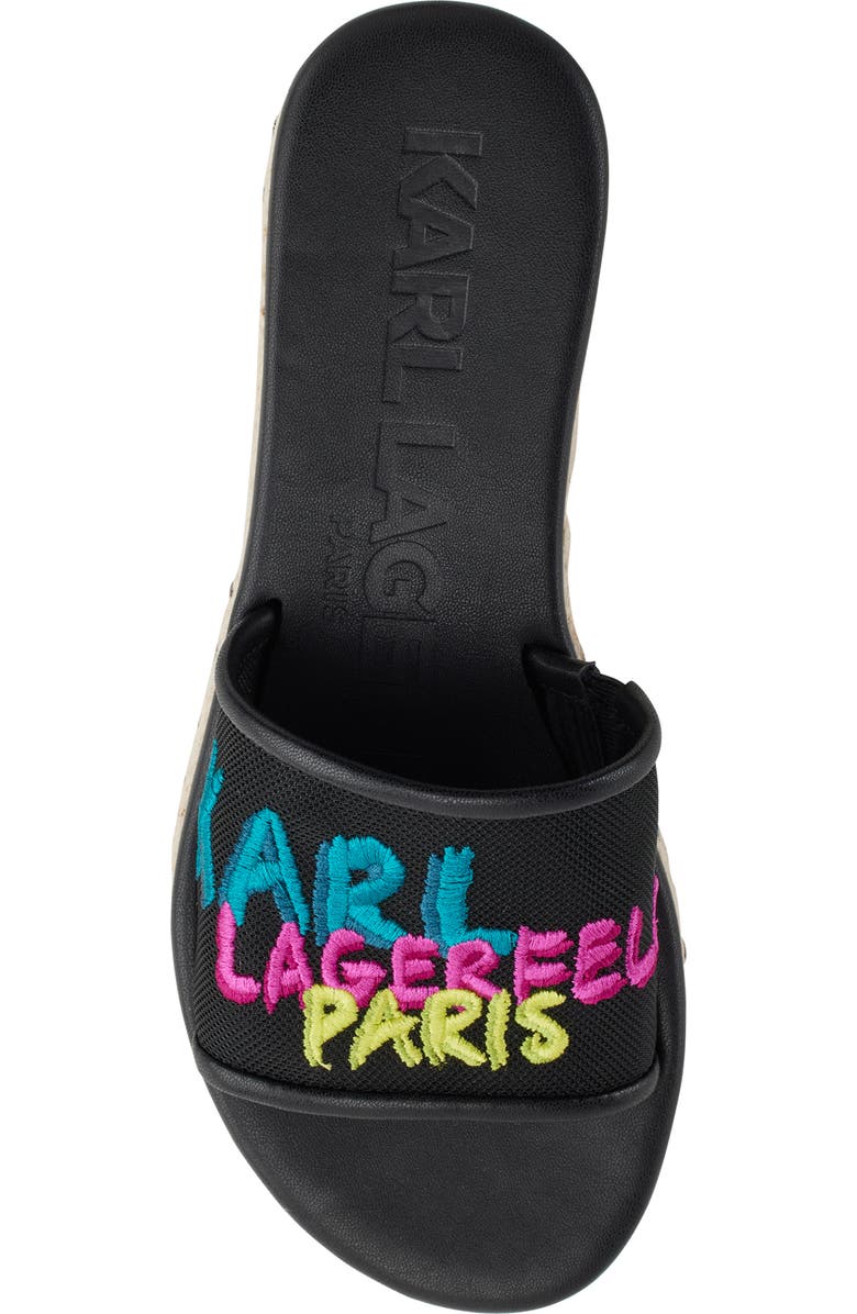 KARL LAGERFELD PARIS Kamara Embroidered Platform Slide Sandal, Alternate, color,