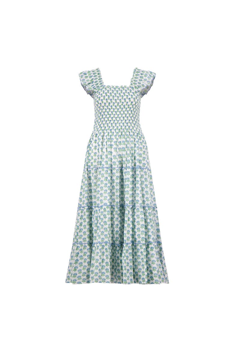 Paloma Women's Maxi Dress, Main, color, Aqua Floral Block Print