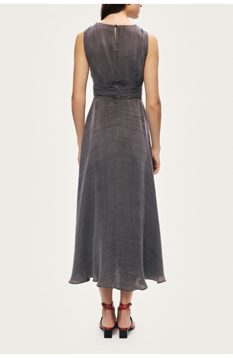 Nocturne V-Neck Sleeveless Midi Dress, Alternate, color, Anthracite
