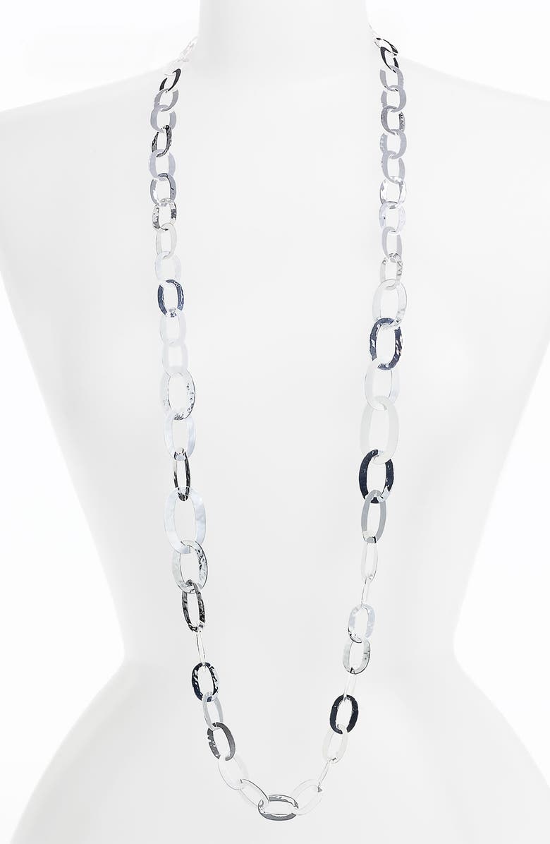 Ippolita 'Flat Links' Long Necklace, Main, color, Silver