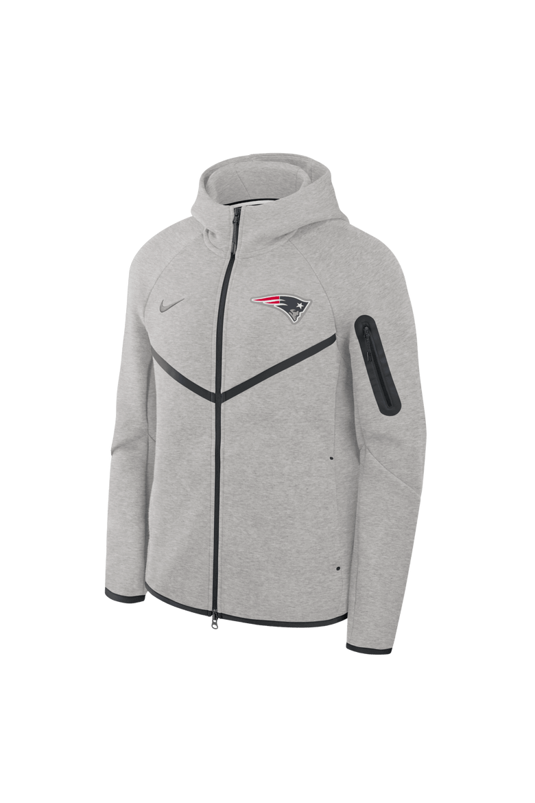 Men's Nike Heather Gray New England Patriots Tech Fleece Raglan Full-Zip Windrunner Hoodie, Alternate, color, Heather Gray