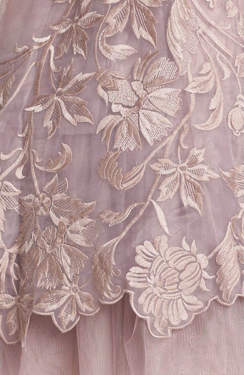 Adrianna Papell Embroidered Tulle Fit & Flare Dress, Alternate, color,