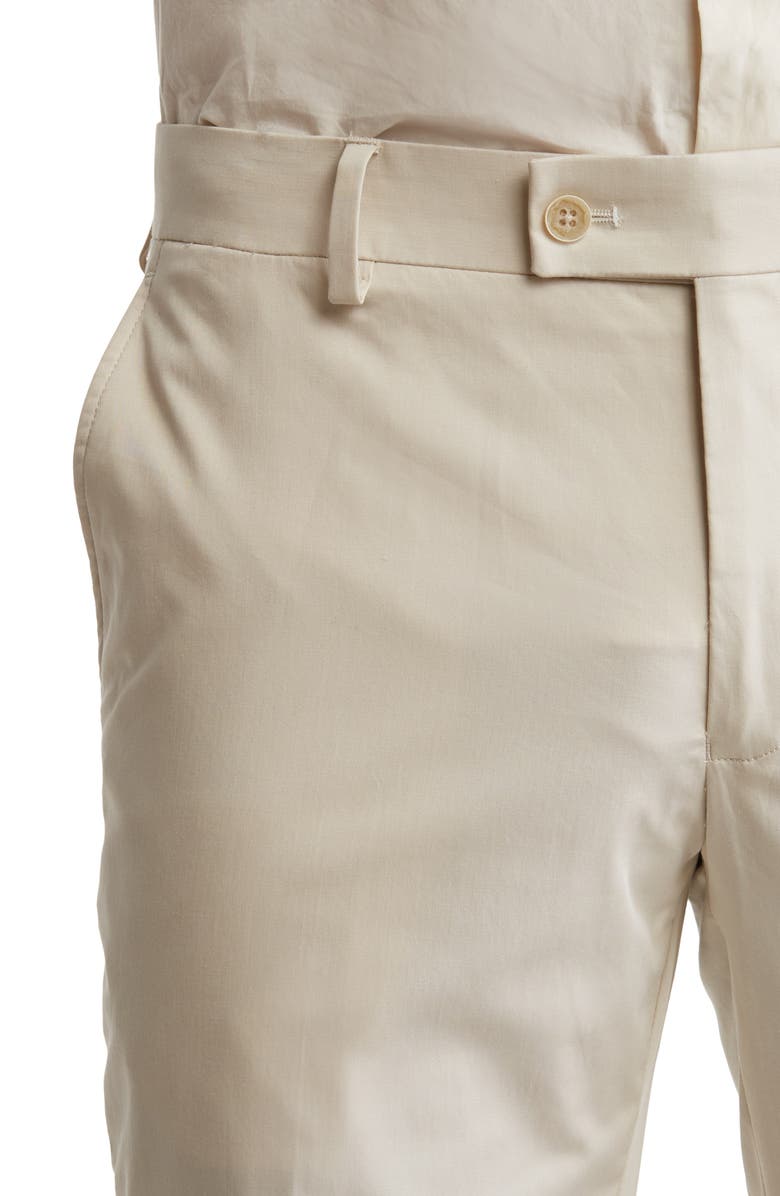 SAVILE ROW CO Tan Woven Two Button Peak Lapel Trim Fit Cotton Blend Suit, Alternate, color, 