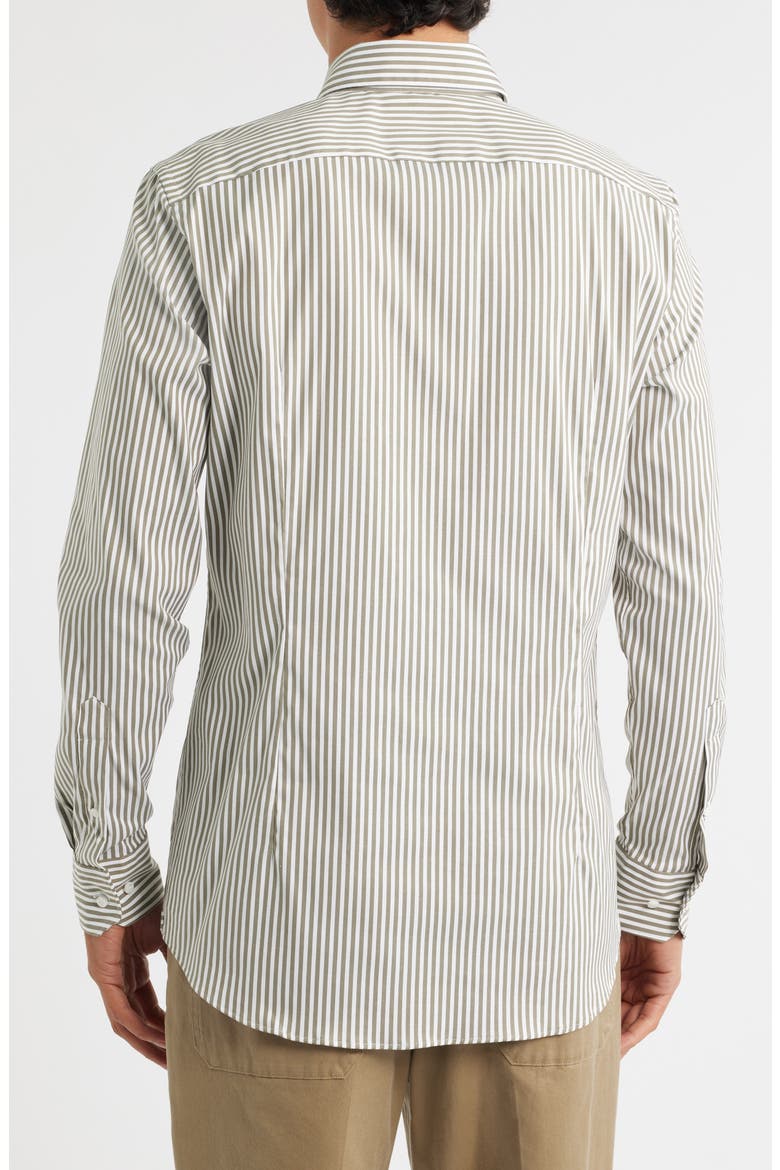 Hays Slim Fit Stripe Stretch Cotton Dress Shirt, Alternate, color, OPEN GREEN