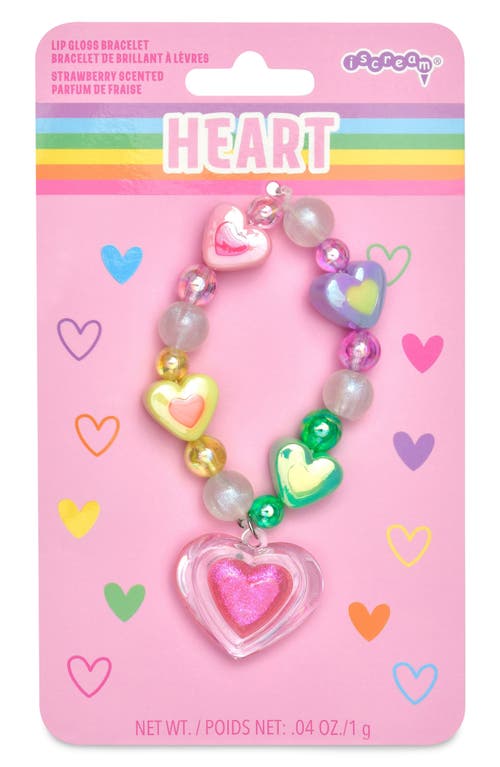 Iscream Kids' Heart Lip Gloss Beaded Bracelet In Multi