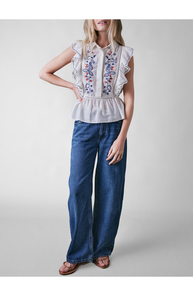 Cape Cove Wild Strawberry Silk Blend Blouse, Alternate, color, Ivory