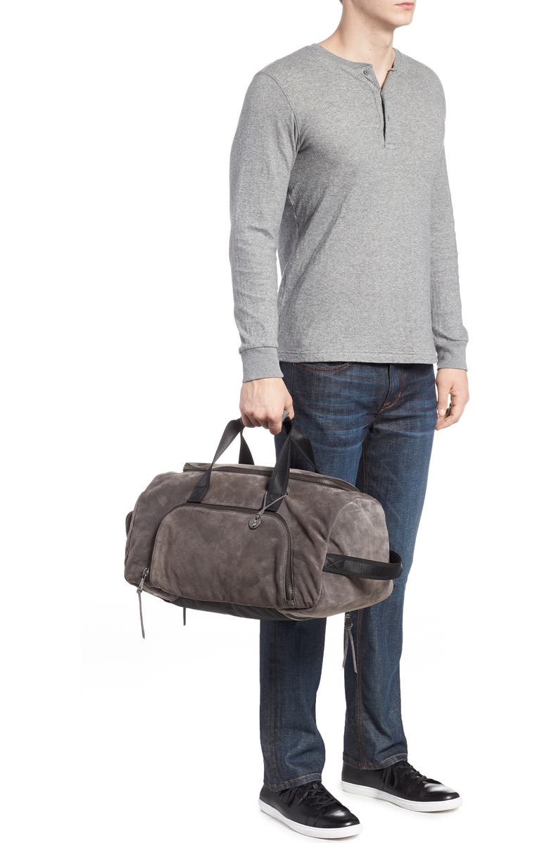 John Varvatos Star USA Brooklyn Suede Convertible Duffel Bag, Alternate, color,