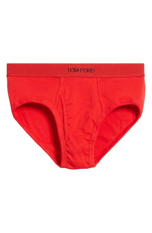 Tom Ford Cotton Stretch Jersey Briefs In Scarlet