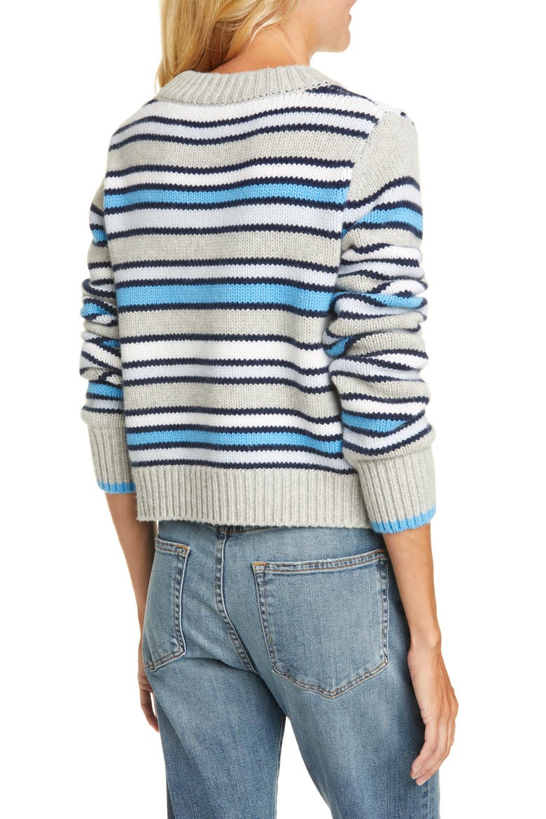 Mini Marin Stripe Wool & Cashmere Sweater, Alternate, color, TONAL BLUE