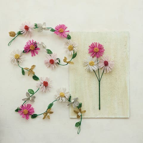 Artisan Acrylic & Glass Flower Garland