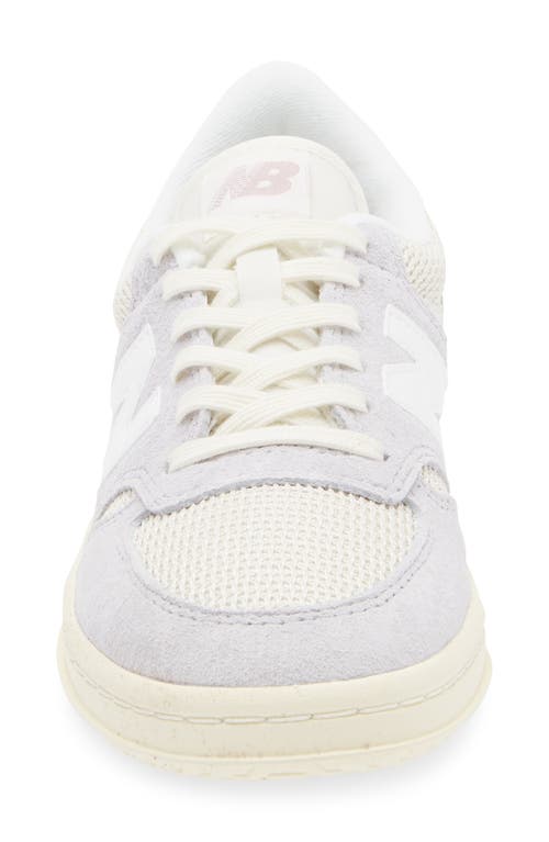 New Balance T Leather Sneakers In Pearl Grey/linen
