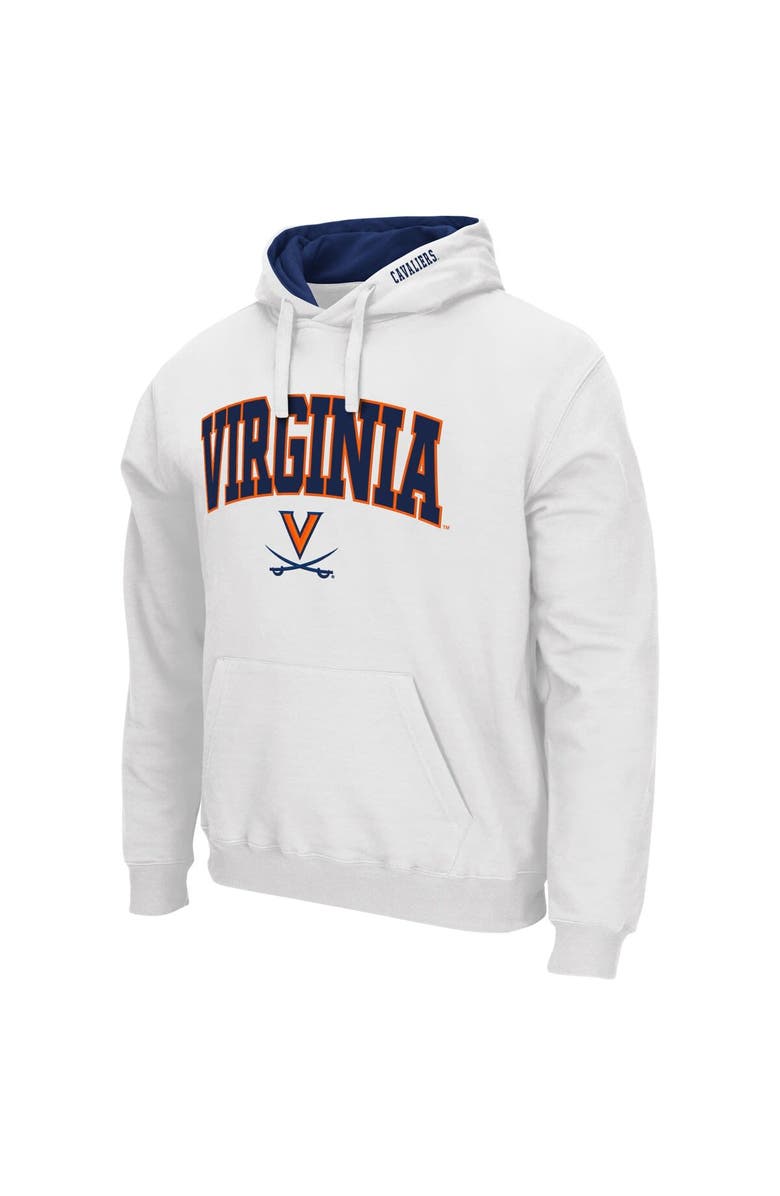 COLOSSEUM Men's Colosseum White Virginia Cavaliers Arch & Logo 3.0 Pullover Hoodie, Alternate, color, White