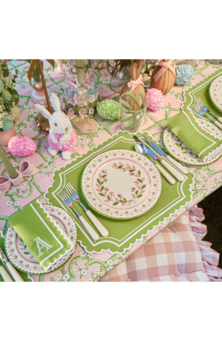 Mrs. Alice Green & Pink Josephine Garland Dinner Plates, Alternate, color,