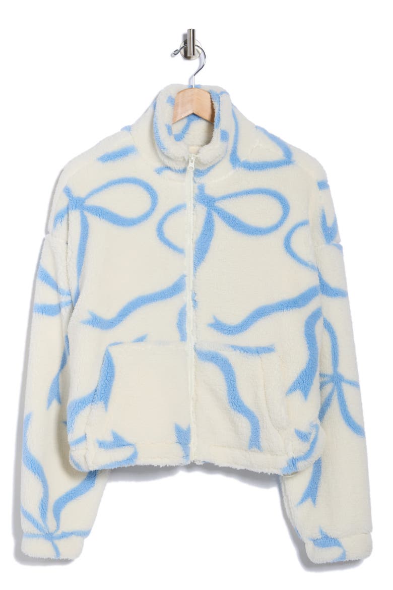 Faux Shearling Jacket, Alternate, color, IVORY LIGHT BLUE