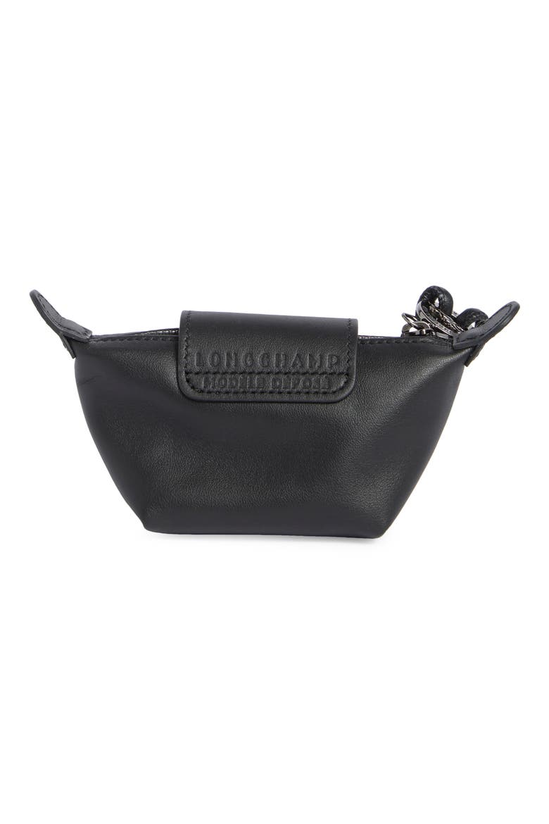 Le Pliage Xtra Leather Coin Purse, Alternate, color, BLACK