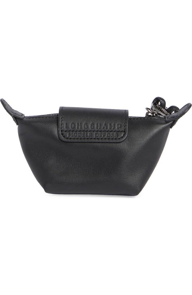 Longchamp Le Pliage Xtra Leather Coin Purse, Alternate, color, Black