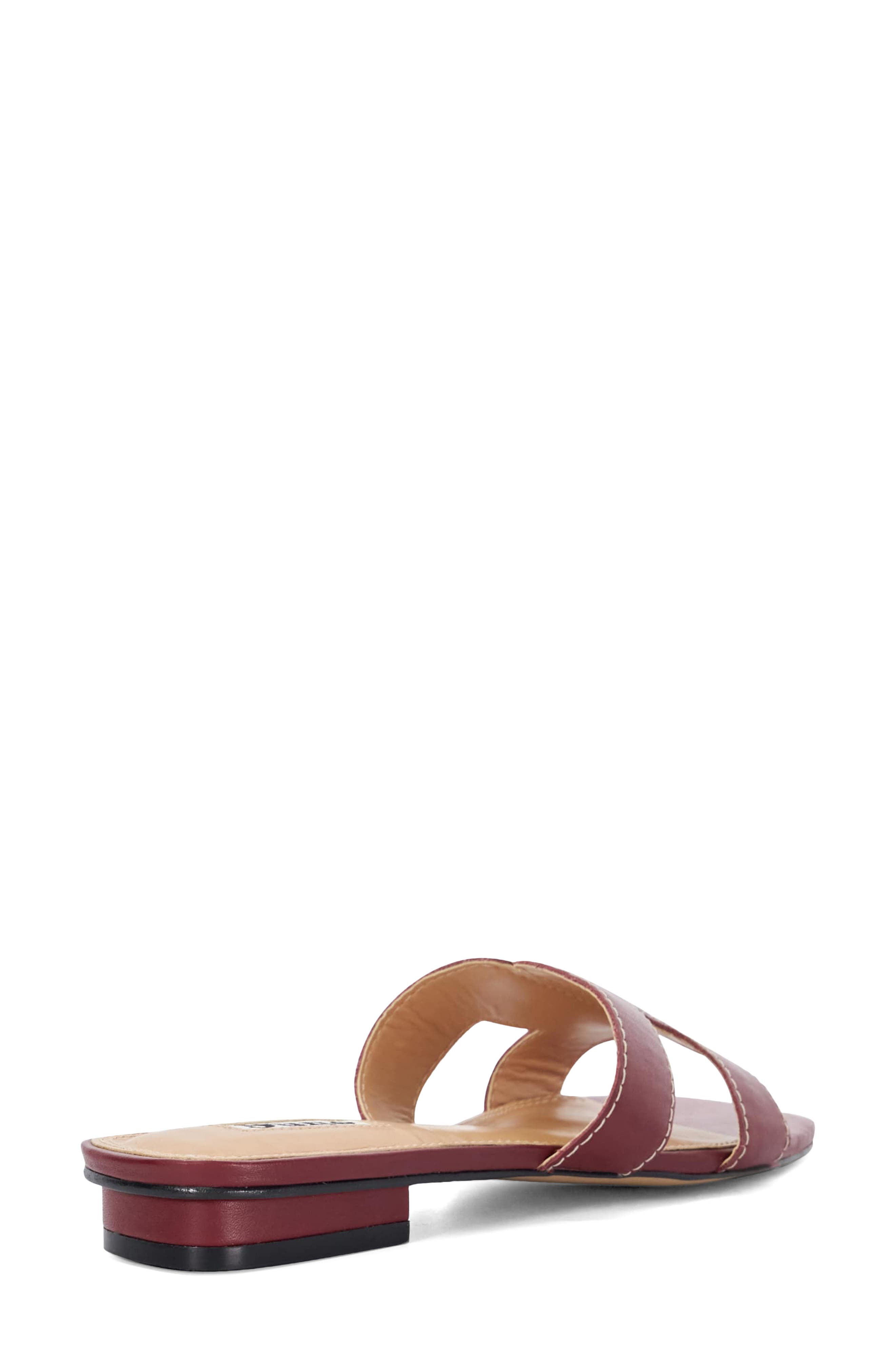 Dune London Loupe Slide Sandal, Alternate, color, Burgundy