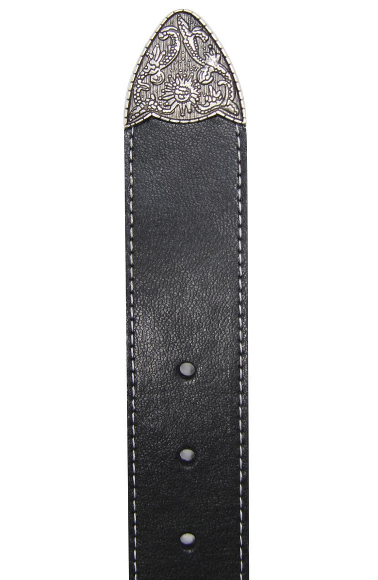 True Religion Giddy Up Western Buckle Belt, Alternate, color, Black