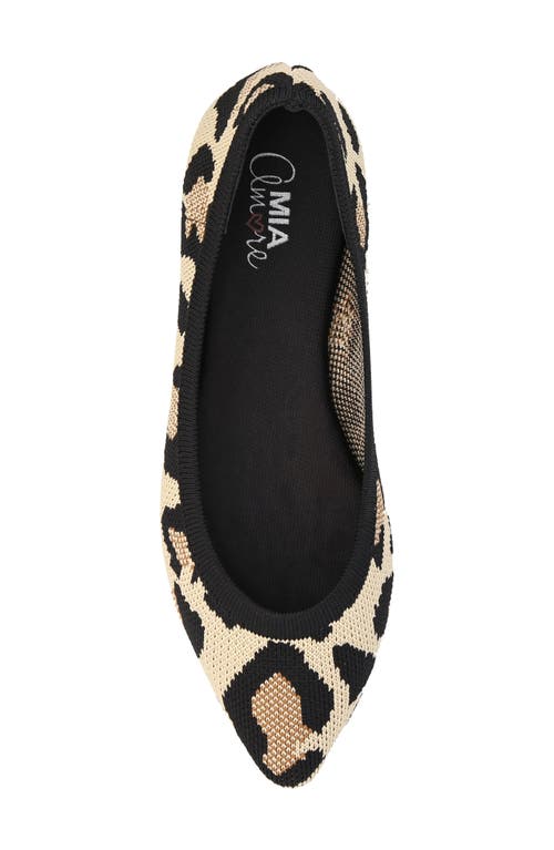 Mia Amore Josey Stretch Knit Flat In Leopard