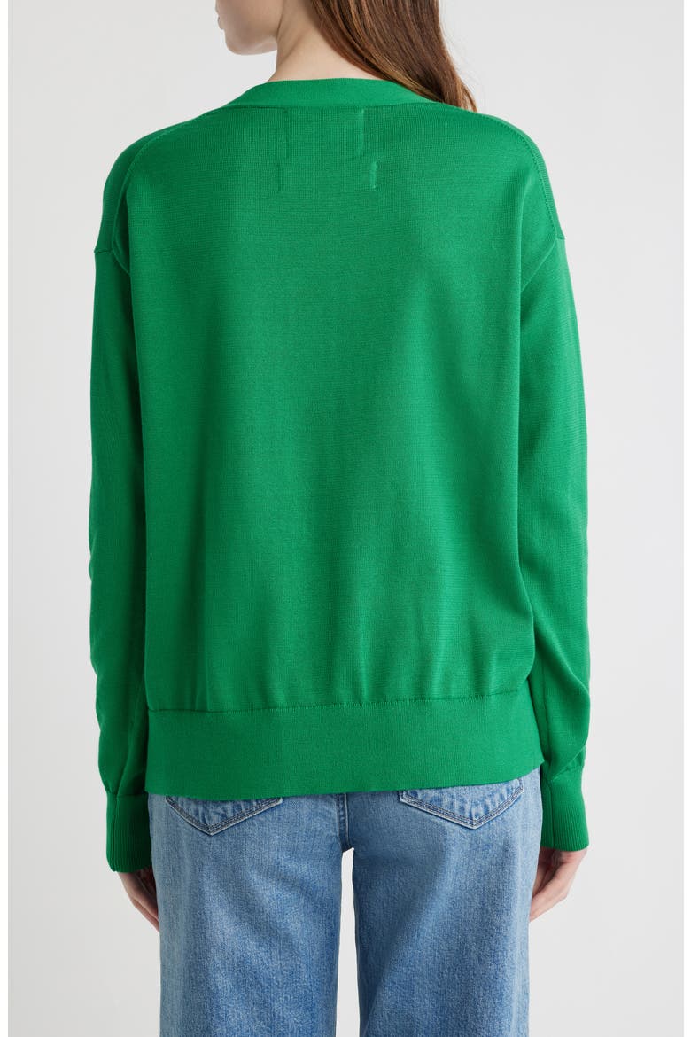 Button-Up Cotton Wrap Cardigan, Alternate, color, GRASS
