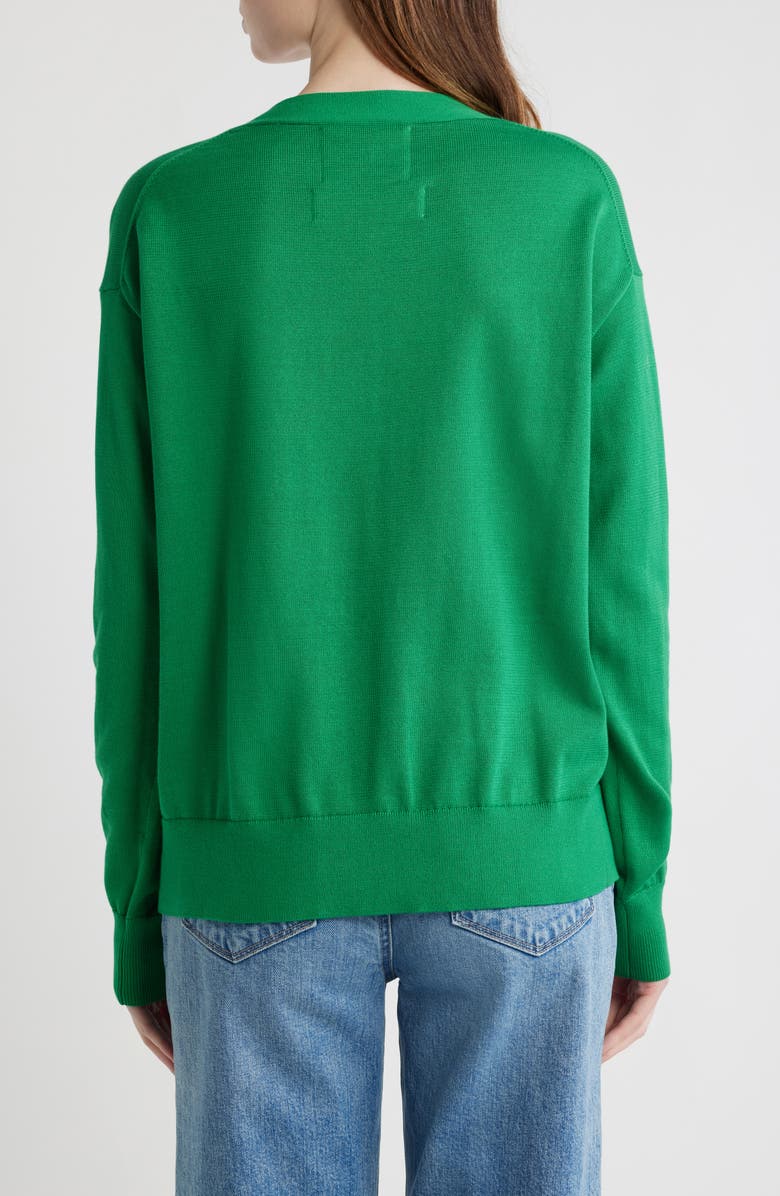 CISSA Button-Up Cotton Wrap Cardigan, Alternate, color, Grass