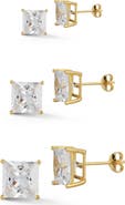 GLAZE JEWELRY Set of 3 14K Gold Plated Silver Earrings