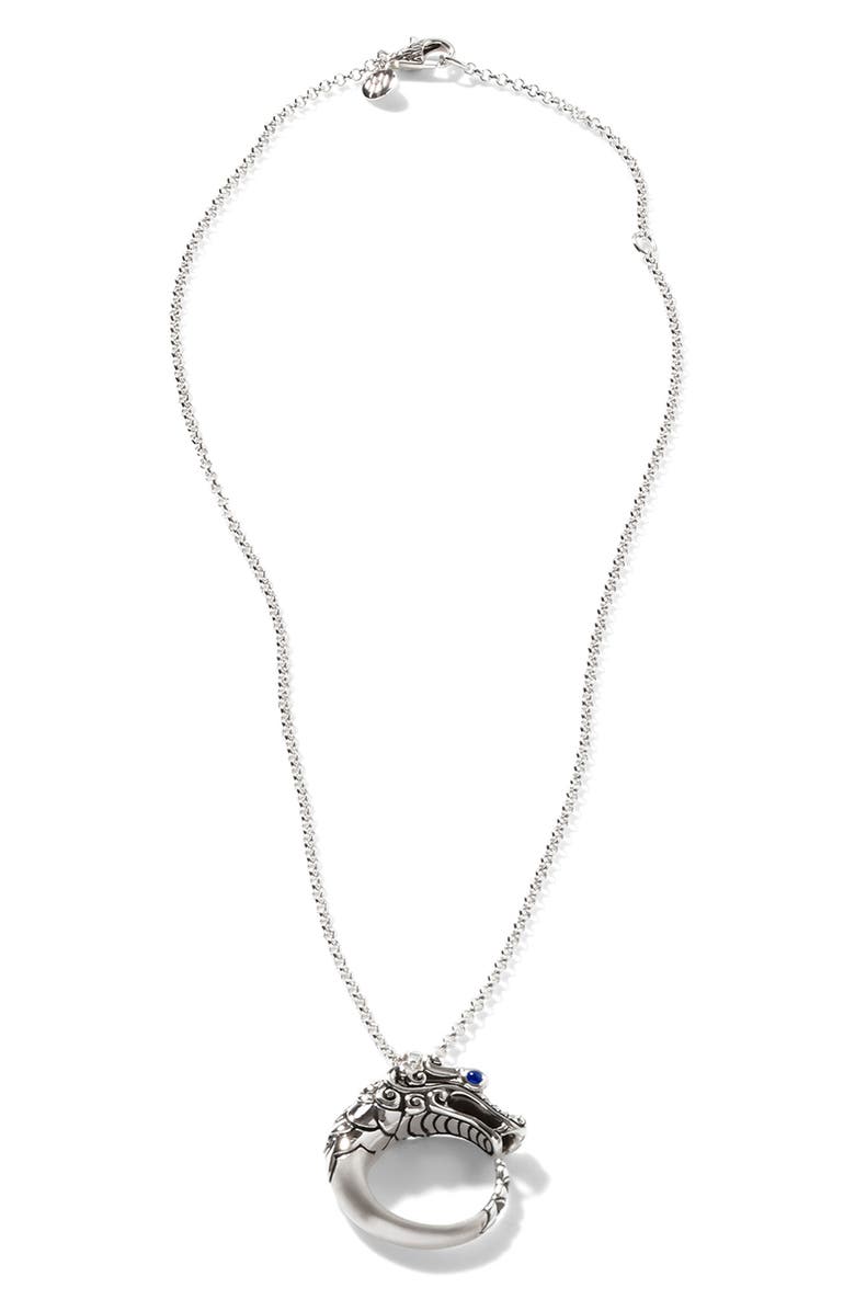 John Hardy Naga Necklace, Sterling Silver, Pavé, Main, color, 