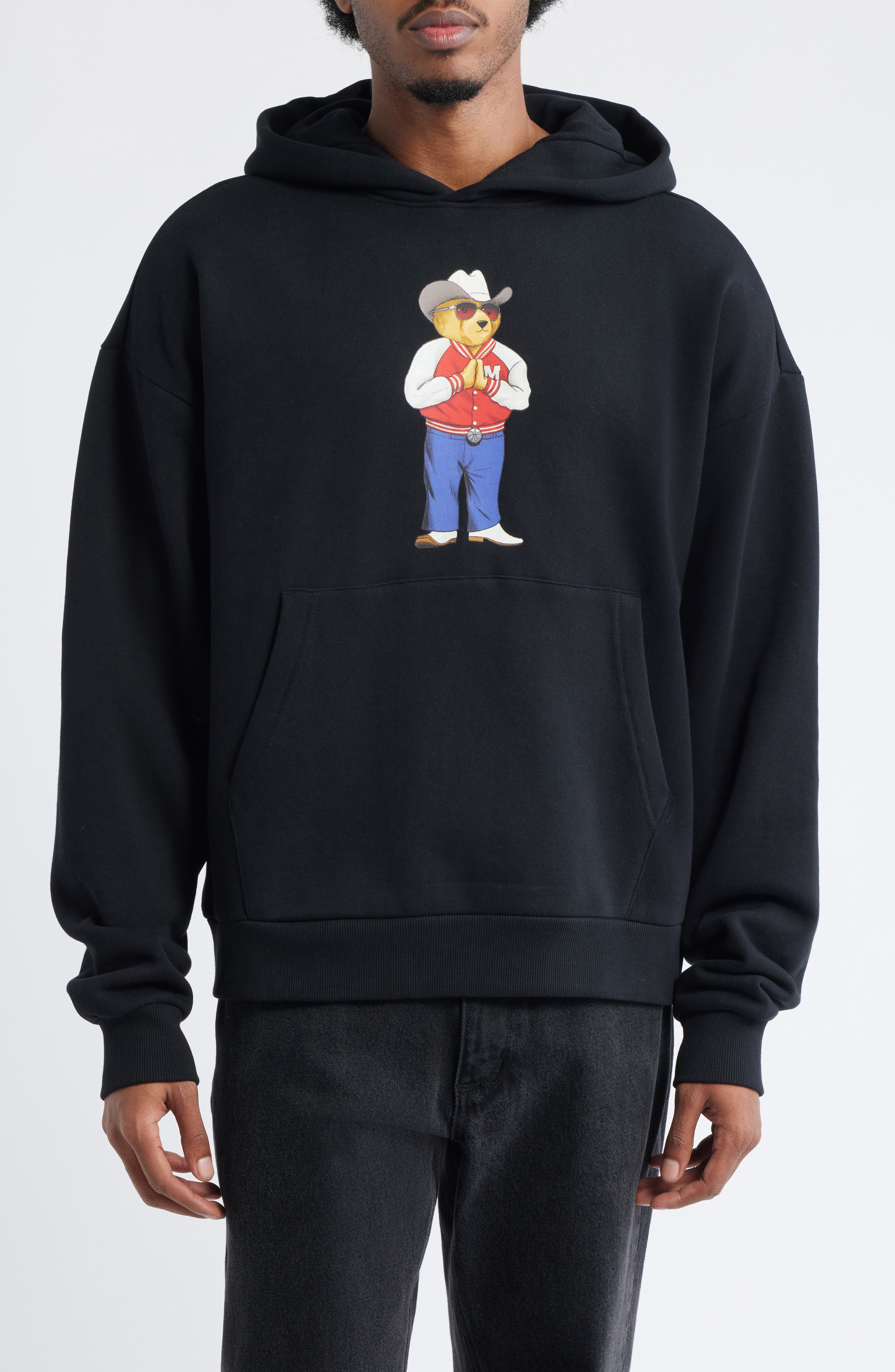 MARKET Hee Haw Bear Cotton Graphic Hoodie
