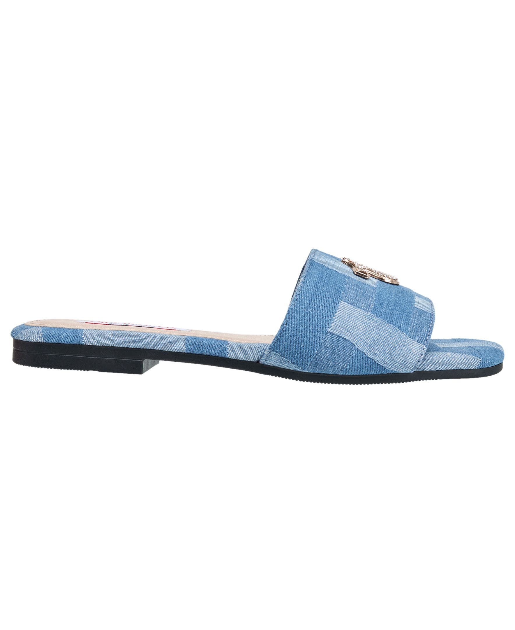 Mona Bling Logo Single Band Sandal, Alternate, color, Denim