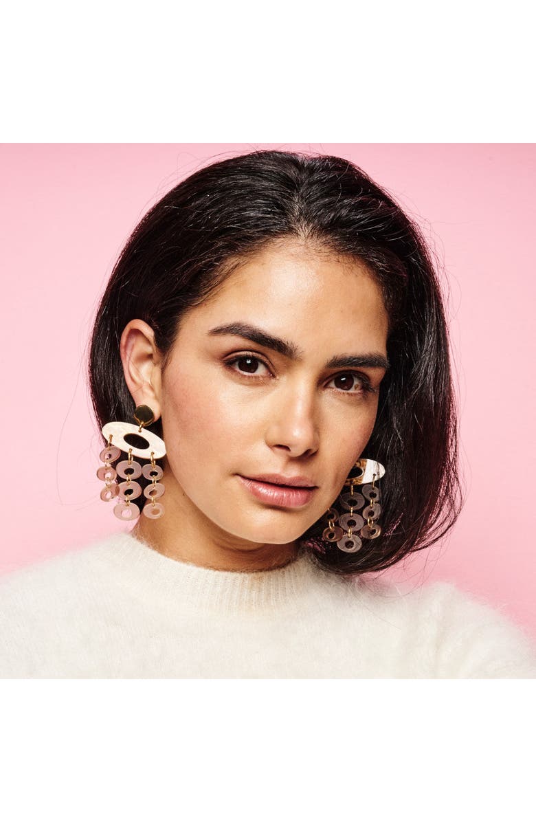 Toolally Hepworth Chandelier Earrings - Mocha & Champagne, Alternate, color, Mocha & Champagne