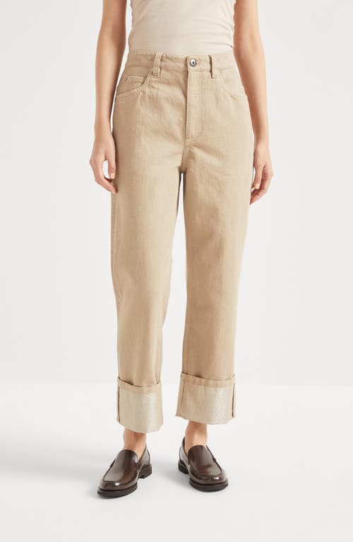 Brunello Cucinelli Cropped Trousers In Light Brown