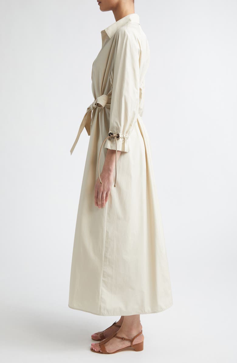 Max Mara Mirto Oversize Belted Cotton Poplin Shirtdress, Alternate, color, Beige