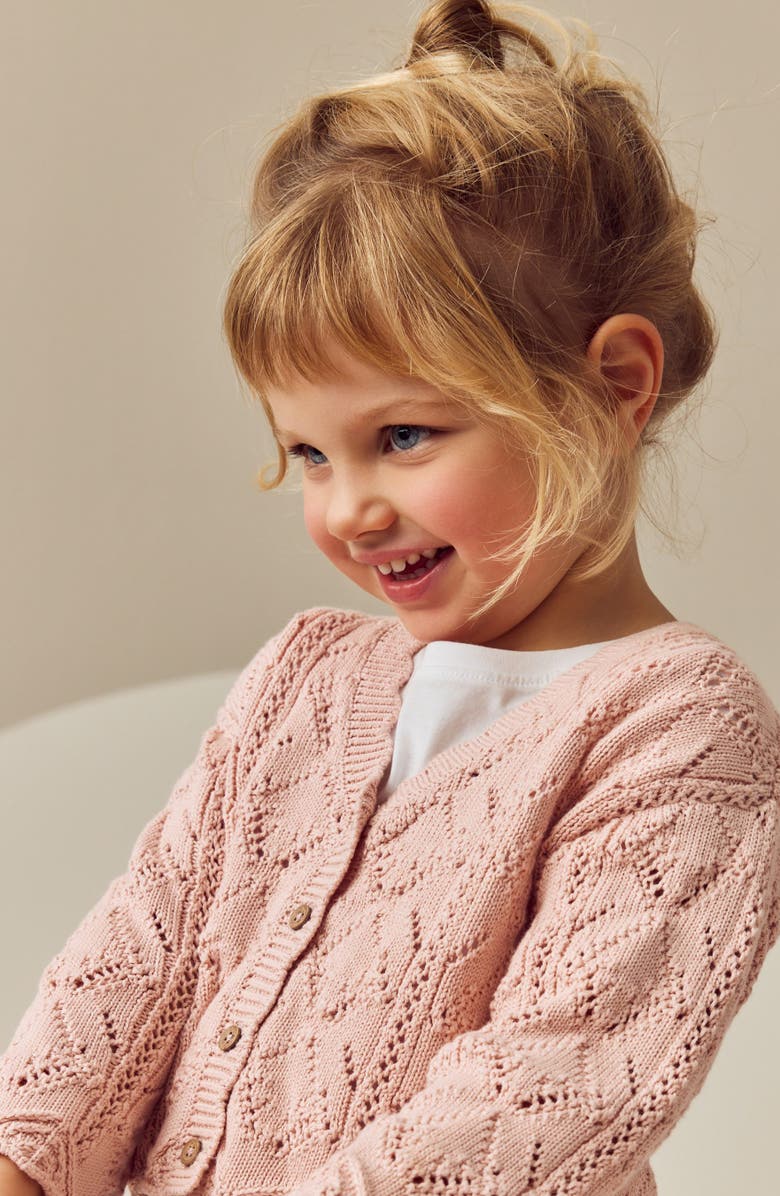 NEXT Kids' Pointelle Cotton Cardigan, Alternate, color, 